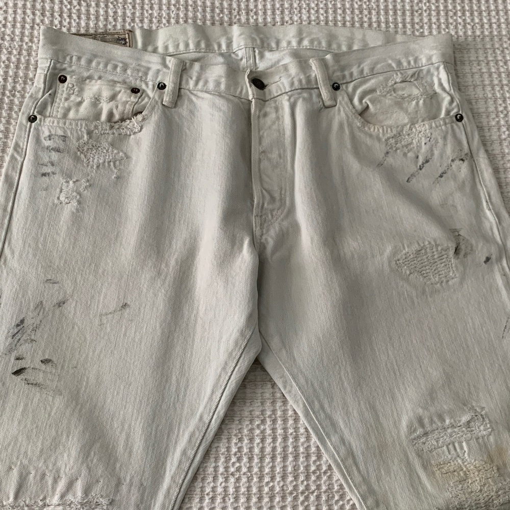 Polo by Ralph Lauren Distressed Cream Jeans